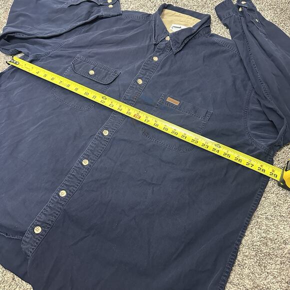 Y2K Vintage Carhartt Work Shirt Mens Size 2XL Tall Dark Blue Chore Button Down - Picture 5 of 7